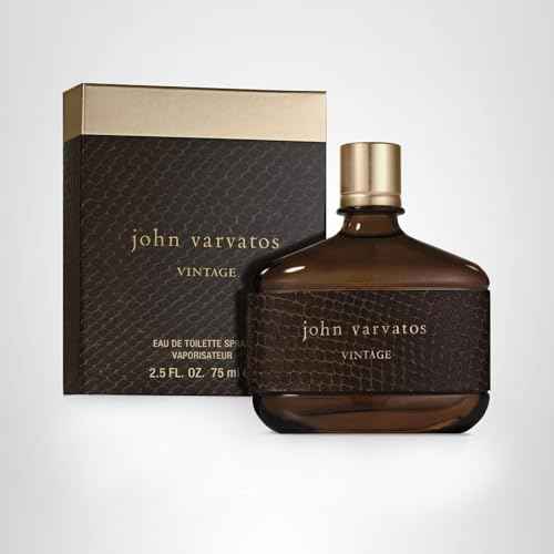John Varvatos Men's Cologne, Vintage Eau de Toilette EDT Spray, Aromatic Chypre Scent with Notes of Quince Paste, Patchouli & Tobacco Leaf, 2.5 fl oz