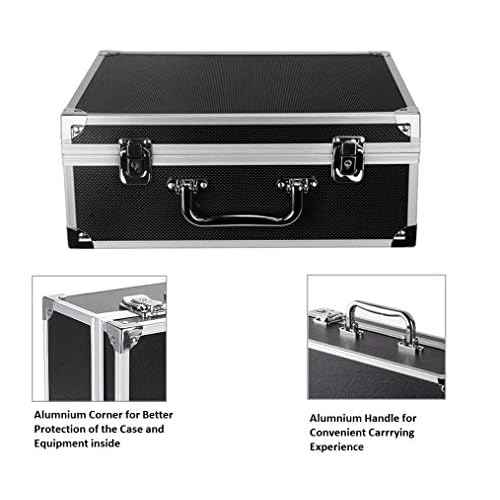 One Tattoo World Tattoo Kit Box Tattoo Machine Case Box 12.6" x 9.5" x 5.1" with Lock Key Storage Case with Sponge and pre-Cut dividers to sort Different Tattoo Equipment and Supplies in one Box