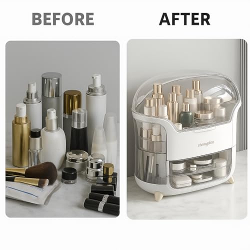 1 Pc Makeup Organizer, Bathroom Countertop comes with a makeup brush case that includes a small mirror, Skin Care, Perfume Organizer for Women, Cosmetic