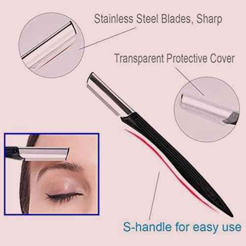 Eyebrow Razor, 7 in 1 Brow Kit, Eyebrow Trimmer Set Including Brow Razors, Brush, Scissors, Tweezers, with Plastic Box for Women Men Eyelash Facial Grooming