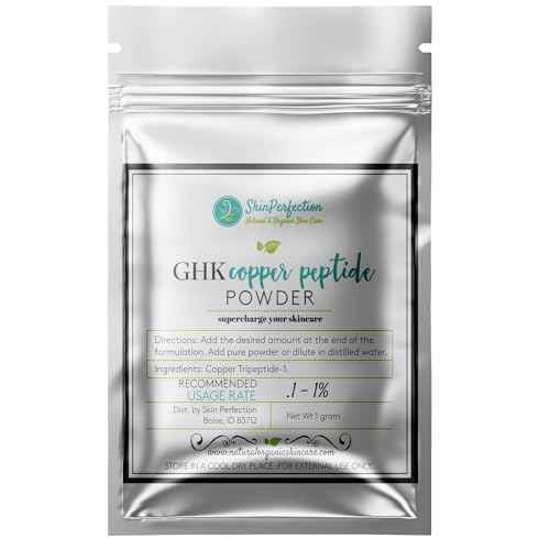 Skin Perfection GHK-Cu Copper Peptide Powder – DIY Copper Peptides Serum Ingredient with GHK for Fuller Hair & Smoother-Looking Skin - 99.7%+ Pure Cosmetic-Grade GHK-Cu Beauty Booster
