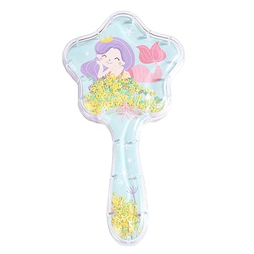 Mermaid Detangler Hair Brush, Star Shape Detangling Hair Comb Sequins Glitter Princess Comb Hairbrush Massage Scalp No Pain Detangler for Dry & Wet Hair Kids Girls Woman (Green)