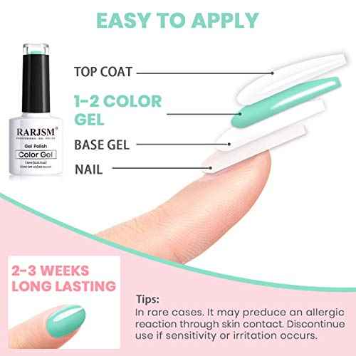 RARJSM Cotton Candy Gel Nail Polish Kit, Pastel Gelpolish Macaron Colors Collection Pink Purple Yellow Green Blue Nail Polish Set, 6PCS 7.5ML Spring Summer Color Gel Nail Polish,Curing Required
