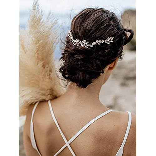 Unicra Wedding Crystal Hair Combs Bridal Headpieces Wedding Hair Accessories for Brides (Silver)