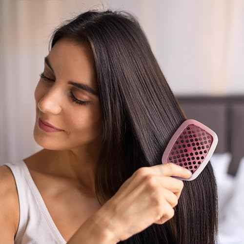 FHI Heat UNbrush Mini Detangler Brush for Pain-Free Brushing on All Wet or Dry Hair Types ? Durable Duoflex Anti-Static Bristles, Lightweight Handle, Vented Mini Hair Brush