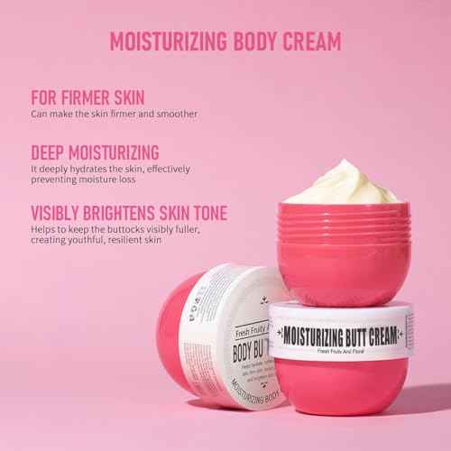 Moisturizing Butt Cream, Body Cream Butt Firming Cream Body Skin Repair- Fast Absorbing, Non-Greasy Hydrate & Smooth Skin- 80ml (#2 Fresh Flower Fruit Smell)