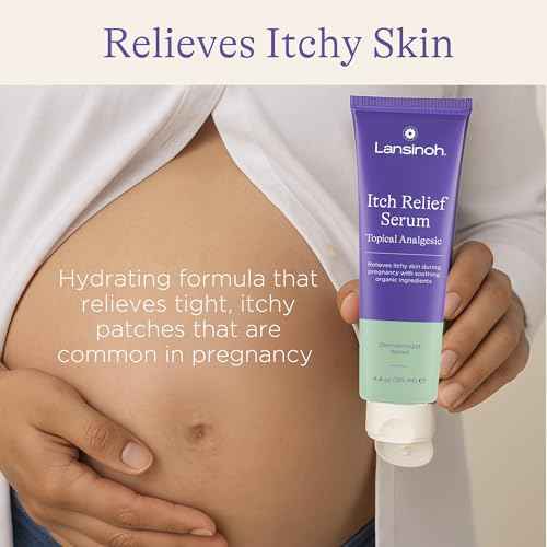 Lansinoh Anti-Itch Serum for Pregnant Moms, Itchy Skin Care, Cream for Pregnancy, Prenatal & Postnatal Skin Care, Safe for First Trimester, Pregnancy Essentials, 4.4 Ounces