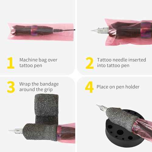 200pcs 2sizes Tattoo Machine Covers with 3pcs Tattoo Grip Wrap and 1pc Tattoo Pen Holder 200pcs 2 sizes Tattoo ink caps Tattoo Pen Covers Tattoo Grip Tape Tattoo Supplies Tattoo essentials