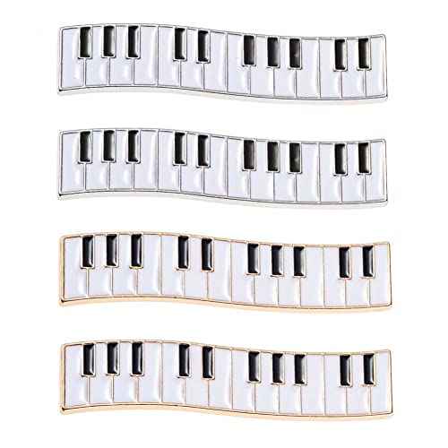 4 Pcs Metal Hair Clips Piano Shape Alligator Hair Clips Simple Hair Barrettes Hair Accessories for Women and Girls