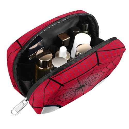 Kids Toiletry Bag for Boys, Cute Small Red Spider Web Wash Bag for Little Young Boys Waterproof Cosmetic Weekender Bag Toddler Traveling Toiletries