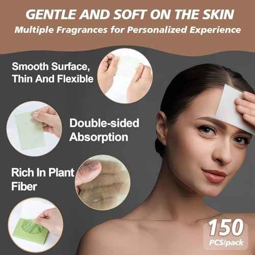 5 Packs Oil Blotting Sheets for Face - MAQIHAN 5 Scents,750 Counts Oil Absorbing Sheets Blotting Paper for Oily Control Skin Paper Face Oil Sheets Premium Bamboo Charcoal Blotter Paper for Women