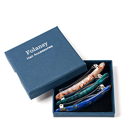 3PCS Hair Barrette for Women, French Hair Barrette Tortoise Shell, Automatic Hair Clips for Thick Medium Volume Hair, Hair Pin Retro Hair Clasp