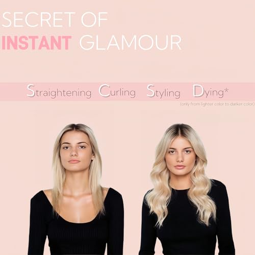 Tape in Hair Extensions Real Human Hair Double Stitched Invisible Seamless 20pcs 50g (Balayage Golden Blonde to Light Blonde, 22 inch)