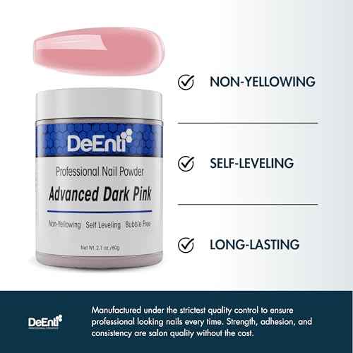 Acrylic Nail Powder, 2oz Dark Pink Acrylic Powder Dip for Nails, Long Lasting Salon Quality, Bubble Free Professional Manicures, Fake Nails, Carving & Extensions