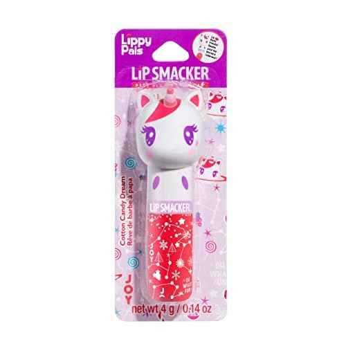 Lip Smacker Lippy Pals Unicorn Holiday, Flavored Moisturizing & Smoothing Soft Shine Lip Balm, Hydrating & Protecting Fun Tasty Flavors, Cruelty-Free & Vegan - Cotton Candy Dream