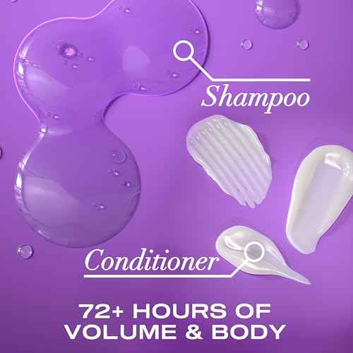 OGX Thick & Full + Biotin and Collagen for Hair Volume & Body, Sulfate Free Volumizing Shampoo & Conditioner Set for Fine & Thinning Hair, Nutrient-Infused, Vitamin B7, 13 fl oz, 2 Pack
