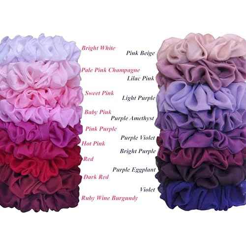 38 Colors Available, Big Scrunchies for Hair, Soft Cheer Chiffon large Ponytail Holder, Cute Birthday Gift for Women Girl Teen, Holiday Accessory (Red)