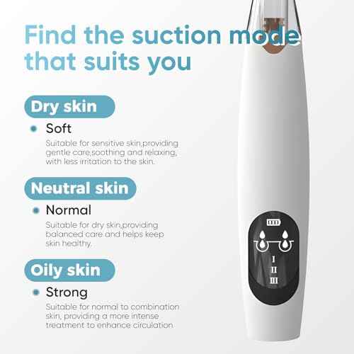 Facial Pore Blackhead Remover Vacuum - Facial Pore Cleaner with 3 Adjustable Suction Levels, 3 Probes, USB Charging Interface - Blackhead Extractor Tools for Women & Men (Gold)