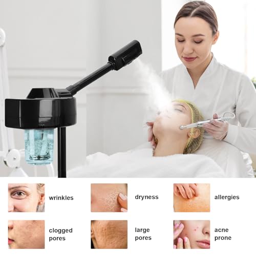 Professional Facial Steamer, Face Steamer with Hot Mist, Esthetician Facial Steamer Salon Spa Beauty Skin Care Equipment