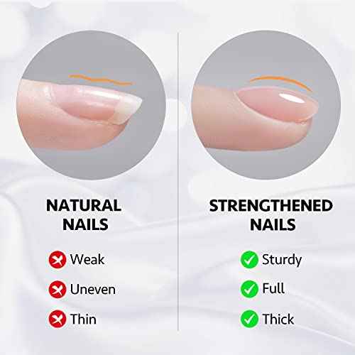 GAOY Clear Builder Gel for Nails, 16ml Nail Strengthener in a Bottle, Nail Extension Hard Gel, Soak Off Long Lasting UV Light Cure, Base Coat Top Coat Needed