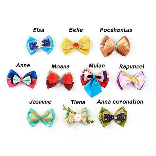 10pcs Princess Character Inspired Hair Bows Clips for Girls Women Hair Accessories