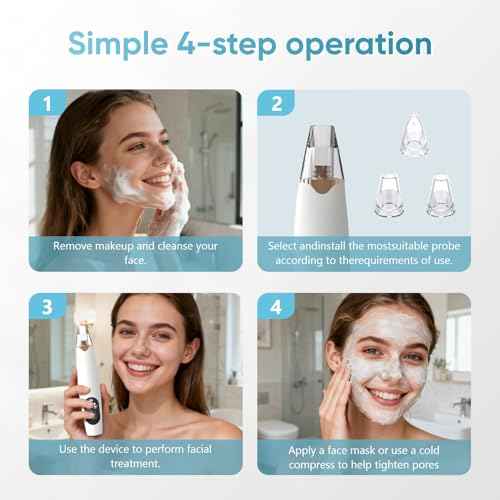 Facial Pore Blackhead Remover Vacuum - Facial Pore Cleaner with 3 Adjustable Suction Levels, 3 Probes, USB Charging Interface - Blackhead Extractor Tools for Women & Men (Gold)