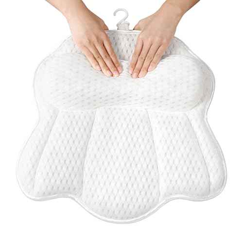 Non Slip Bath Pillows for Tub, 10 Enhanced Suction Cup Bath Pillow for Women Relaxing, Bath Tub Pillows for Head and Neck, Bath Pillow Luxury Bathtub Pillow, Spa Bathtub Pillow for Soaking Tub