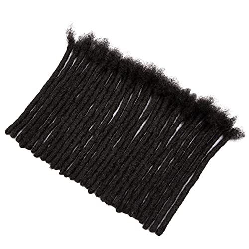 6 Inch 40 Strands 100% Real Human Hair Dreadlock Extensions for Men/Women Full Head Handmade 0.6 cm Tight Can Be Dyed and Bleached Soft Loc Extensions (6 Inch, 40 Strands)