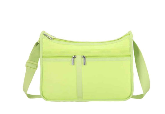 LeSportsac Lime Deluxe Everyday Crossbody Bag + Cosmetic Bag, Style 7507/Color R136, Uplifting & Vibrant Zingy Lime Hue, Fashion Trending Zesty New Neutral Evokes Strength, Positivity & Renewal