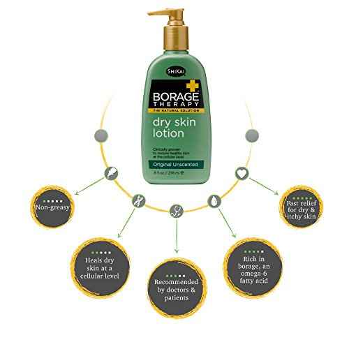 ShiKai Borage Therapy Dry Skin Lotion Body Moisturizer (16 oz) Unscented Skincare | Hydrating Lotion for Dry Hands & Body | With Oatmeal & Shea Butter