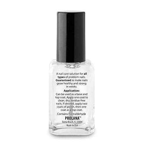 Prolana Nail Optimizer, Extra Strong Strengthener Base Coat for Weak and Damaged Nails, Nail Growth & Prevents Nails from Peeling, Stops Slipts, Chips & Strengthens, 0.5 oz