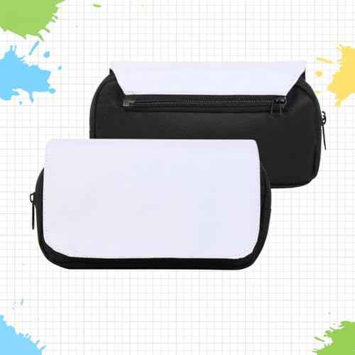 2 Pcs Blank Sublimation Pencil Case Cosmetic Bags Printable Multipurpose DIY Makeup Bags Toiletry Pouch with Removable Flap-Blue