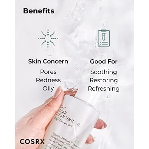 COSRX Pure Fit Cica Cleansing Oil, 6.76 fl. oz / 200ml | Light Weight Oil Purifying Centella for Sensitive Skin | CICA-7 Complex, Jojoba seed oil