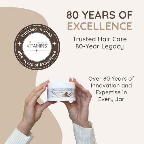 VITAMINS hair cosmetics Keratin Hair Mask - Protein Repair Keratin Treatment - Deep Conditioner for Dry, Damaged, Curly, Straight & Frizzy Hair with Biotin, Collagen & Castor Oil - 8.5 Fl Oz