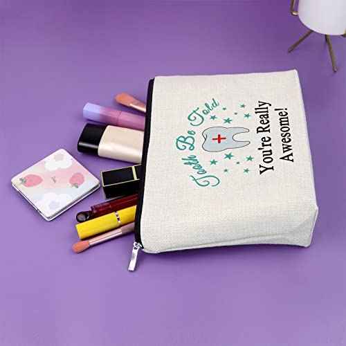 Sazuwu Dental Hygienist Gifts for Women Makeup Bag Dental Assistant Gift Dental Appreciation Gift Cosmetic Bag Graduation Gifts for Dentist Birthday Christmas Retirement Gift Travel Pouch