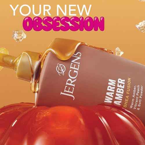 Jergens Shea Fusion Warm Amber Body Lotion, Moisturizer with Shea Butter & Vitamin E, 14 Fl Oz
