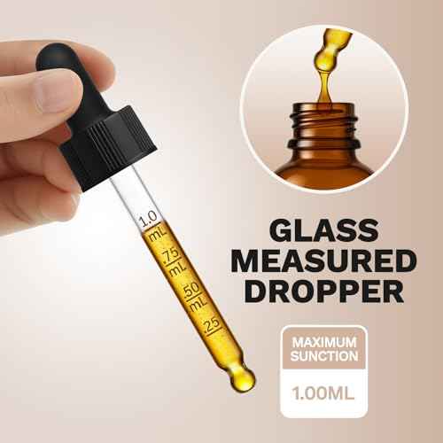 Bumobum 1 oz Dropper Bottle, Amber Glass Dropper Bottle with Measured Dropper, Empty Eye Tincture Bottles with Funnel & Labels for Essential Oils Serums Tavel Liquids, 4 Pack