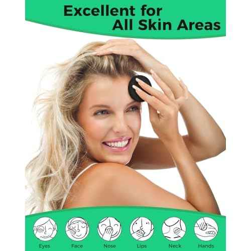 ProCIV Reusable Makeup Remover Pads - 25 Pack Washable Organic Cotton Rounds for All Skin Types & Toner with Laundry Bag, Eco Friendly Zero Waste Reusable Cotton Pads Travel Gadgets (Black)