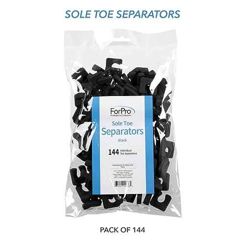ForPro Sole Toe Separators - Black Luxurious Foam Separators - Individual Toe Separators for Pedicures ?¢桰 144-Count