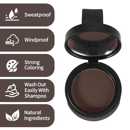 Waverloo Magic Root Cover Up Instantly Conceals High Forehead & Hair Loss - Sweat & Waterproof Root Touch Up Hair Powder for Women & Men (Dark Brown, 4g)