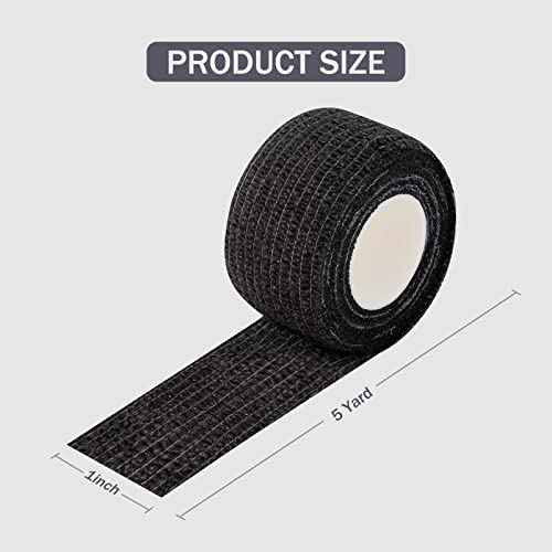 EZ Tattoo Grip Tape - 24PCS (1inch x 5 Yard) Black Self Adhesive Bandage for Wrist & Ankle Sprain Swelling, Disposable Roll Tattoo Grip Tube Tape for Tattoo Machine and Tattoo Supplies Pet Bandage