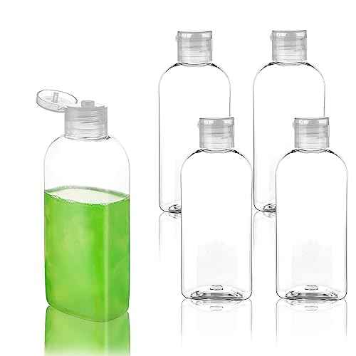 Travel Size Containers Plastic Travel Bottles for Toiletries Leak Proof Squeeze Bottle with Flip Cap TSA Approved 3.4oz/100ml Small Bottles for Liquids, Shampoo & Lotion (5 Pack)