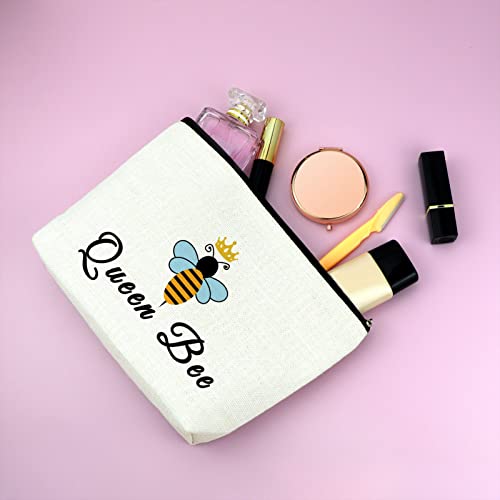 Bee Gifts for Bee Lovers Makeup Bag Bee Inspirational Gifts Bee Themed Gifts for Teachers Cosmetic Bag Valentines Day Honeybee Gifts Beekeeper Gifts for Women Birthday Christmas Gifts Travel Pouch