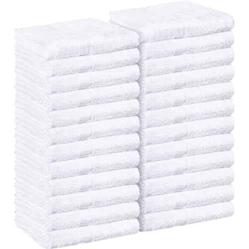 Utopia Towels, Salon Towel, Pack of 24, 16 by 27 Inches, Highly Absorbent Cotton Towels for Hand, Gym, Beauty, Spa, and Home Hair Care, White