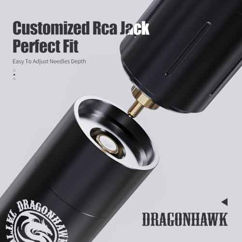 Dragonhawk X3 Pro Tattoo Wireless Gun Pen Machine Kit, Rca Jack Battery Power Supply, 10 Cartridges Needles, Tattoo Kit for Beginner