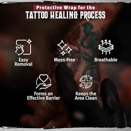 Hustle Butter Second Skin Tattoo Wrap - 9.8 Inches x 2.2 Yards - Transparent Adhesive Roll - Easy Removal, Mess-Free Body Art Wrap - Breathable & Latex-Free - for Medium Tattoo Aftercare