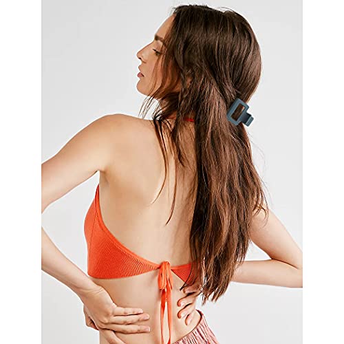 4 PCS Matte Square Hair Claw Clips for Thick Hair - Cute Hair Clips for Women