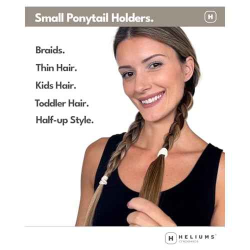Heliums Small Soft Hair Ties - Blonde - 1 Inch Mini Nylon Bands, No Damage Ponytail Holders for Kids, Braids, and Thin Hair - 30 Count