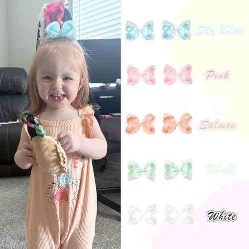C?LLOT 40PCS 4.5 Inch Hair Bows for Girls Grosgrain Ribbon Toddler Hair Accessories with Alligator Clips for Baby Girls Toddlers Kids in Pairs