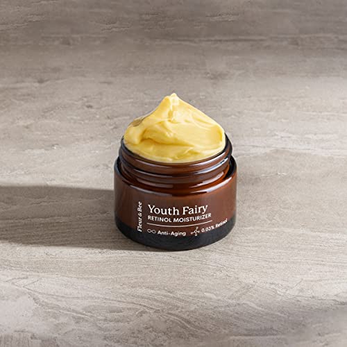 FLEUR & BEE Retinol Moisturizer | Clean, 100% Vegan | Anti Aging Cream, Retinol Cream for Face, Best for Night and Day, For Women and Men | Youth Fairy 1.5 oz